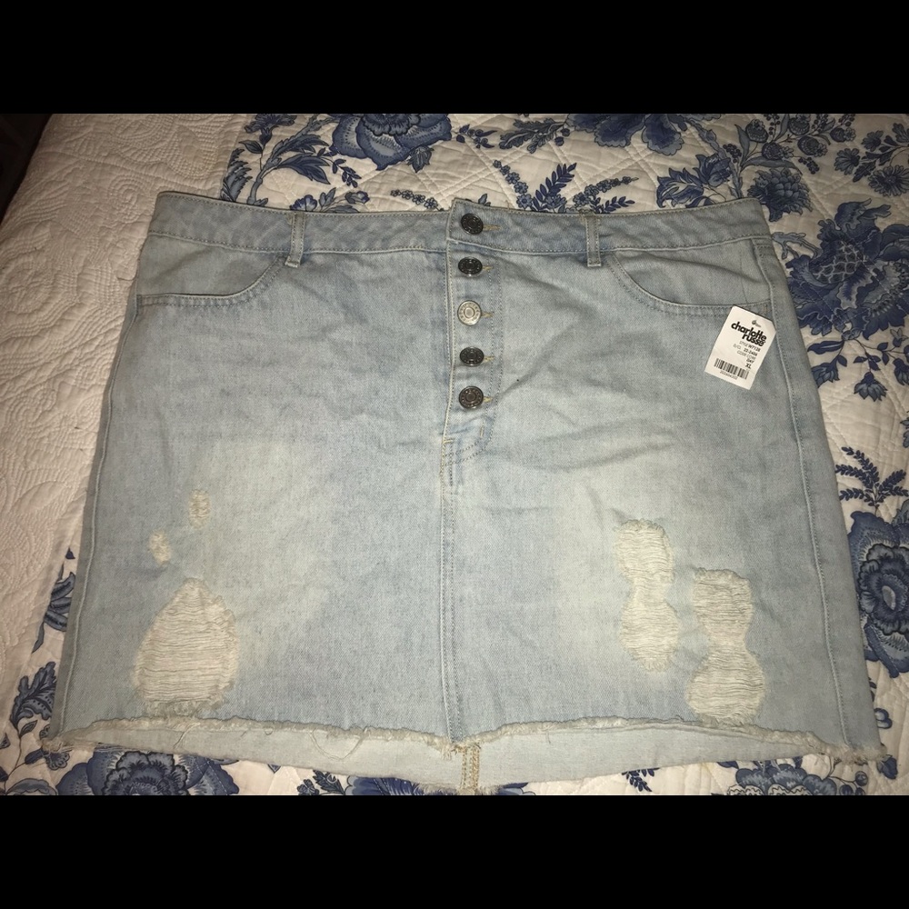 Destroyed Denim Mini Skirt from Charlotte Russe